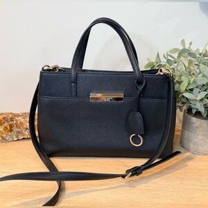 Kate Spade Black Saffiano Crossbody Gold Hardware Adjustable Strap